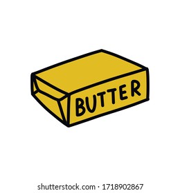 butter doodle icon, vector illustration