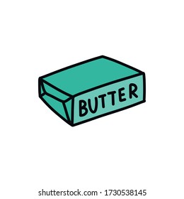 butter doodle icon, vector illustration