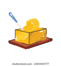 Butter doodle vector filled outline Sticker. EPS 10 file