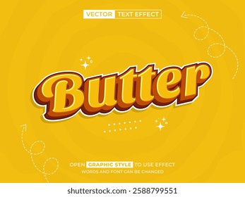 butter editable text, font effect, 3d text for title