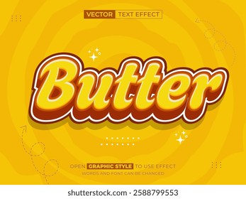 butter editable text, font effect, 3d text for title