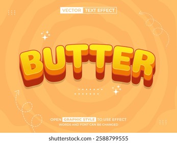 butter editable text, font effect, 3d text for title