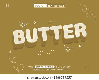 butter editable text, font effect, 3d text for title