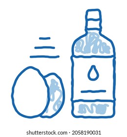 butter eggs and peppers cooking homemade mayonnaise sketch icon vector. Hand drawn blue doodle line art butter eggs and peppers cooking homemade mayonnaise sign. isolated symbol illustration