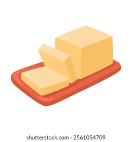 Butter Emoji Icon Illustration. Dairy Foods Vector Symbol Emoticon Design Doodle Vector.