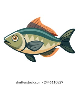 Butter fish isolated flat vector illustration on white background.