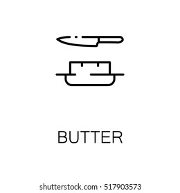 Butter flat icon. Single high quality outline symbol of milk food for web design or mobile app. Thin line signs of butter for design logo, visit card, etc. 