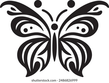 Butter fly logo Black and white