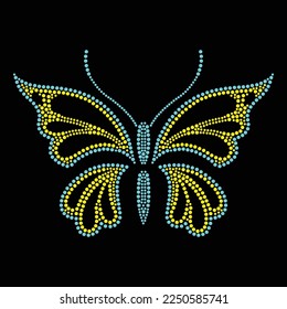 Butter fly Rhinestone design vector file.