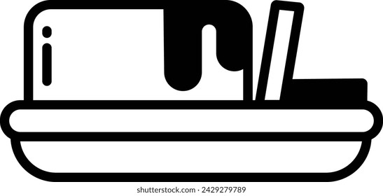 Butter glyph and line vector illustration