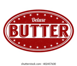 Butter grunge rubber stamp on white background, vector illustration
