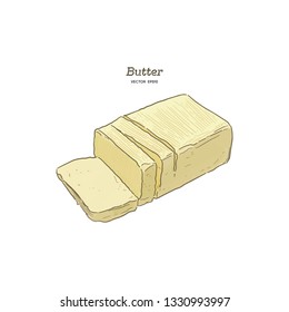Butter  hand draw sketch vector 