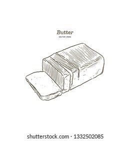 Butter, hand draw sketch vector.