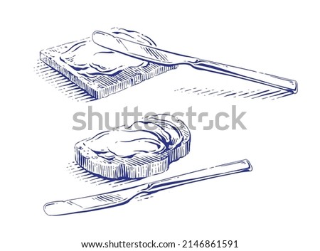 butter hand drawing sketch engraving illustration style Stock photo © 