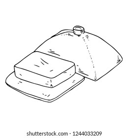 Butter hand drawn. Vector illustration of butter. Butter icon.