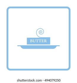 Butter icon. Blue frame design. Vector illustration.