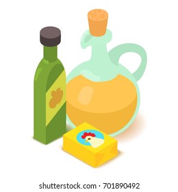 Butter icon. Cartoon isometric illustration of butter vector icon for web