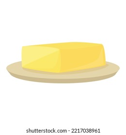 Butter icon cartoon vector  Milk block  Slice dairy