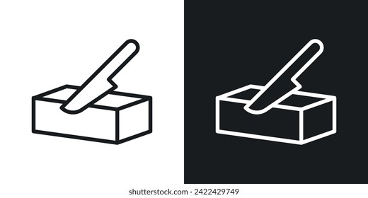Butter Icon Designed in a Line Style on White Background.