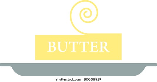 Butter Icon. Flat Color Design. Vector Illustration.