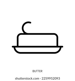 Butter icon. Line Art Style Design Isolated On White Background