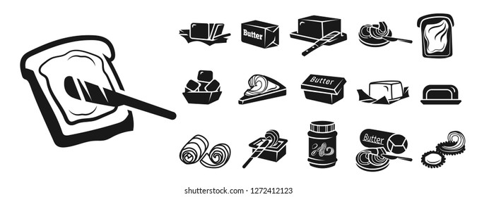 Butter Icon Set. Simple Set Of Butter Vector Icons For Web Design On White Background