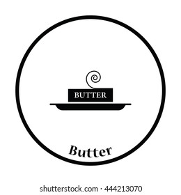 Butter icon. Thin circle design. Vector illustration.
