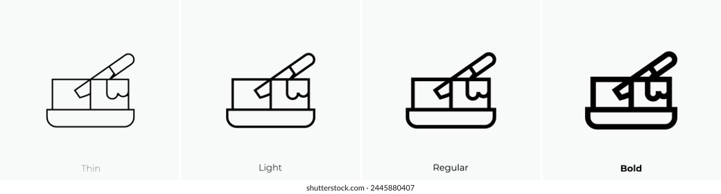 Butter icon. Thin, Light Regular And Bold style design isolated on white background