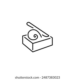 Butter icon vector line art illustration.