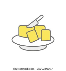 Butter icon vector stock illustration