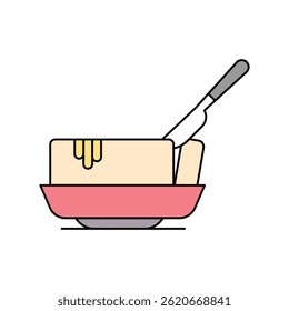 butter icon with white background vector stock illustration