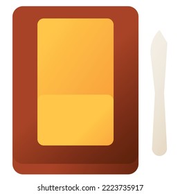 Mantequilla aislada en fondo blanco, ilustración, icono, elemento