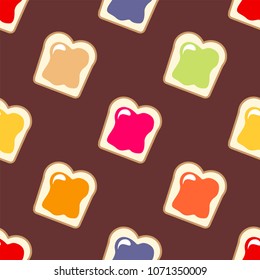 Butter with jam. Seamless vector pattern