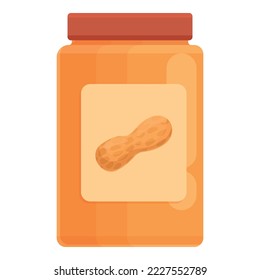 Butter jar icon cartoon vector. Peanut caramel. Cream food