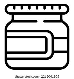 Butter jar icon outline vector. American peanut. Cream food