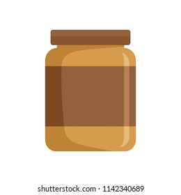 Butter jar peanut icon. Flat illustration of butter jar peanut vector icon for web isolated on white