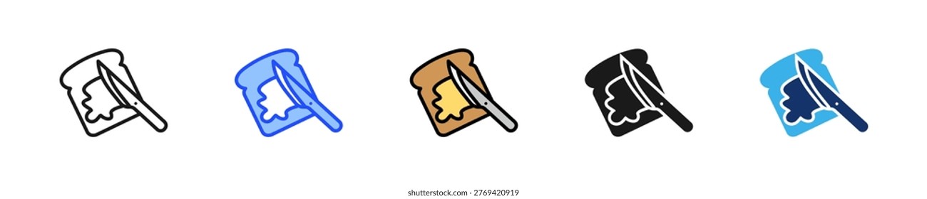 Butter Knife Icon Collection With Multiple Styles