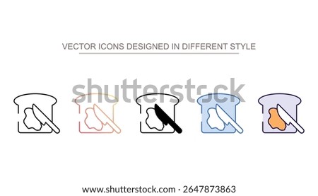 Butter and Knife icon design with white background stock illustration