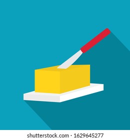 butter and knife icon- vector illustration