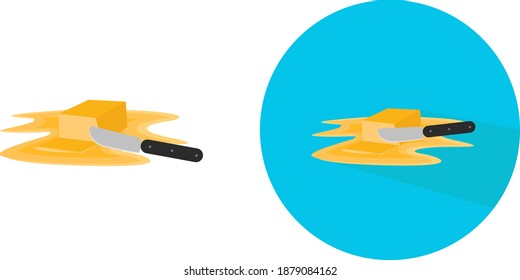 Butter knife ,illustration, vector on white background.
