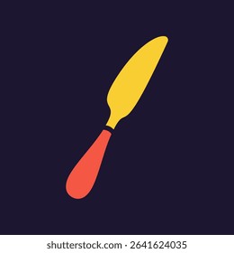 Butter knife. Kitchenware icon. Color vector kitchen utensil and tool. Cutlery illustration