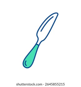 Butter knife. Kitchenware icon. Line vector kitchen utensil and tool. Cutlery illustration