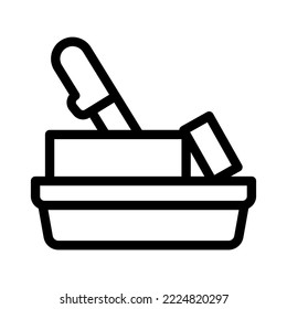 butter line icon illustration vector graphic
