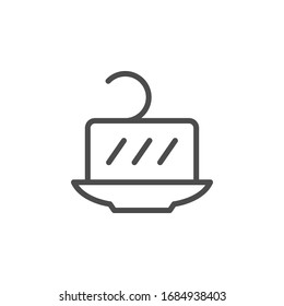 Butter line outline icon and dairy product concept