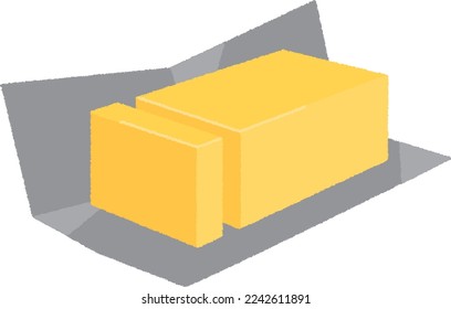 Butter is made by stirring cream made from raw milk, etc., collecting the resulting fat granules, solidifying them, and kneading them.