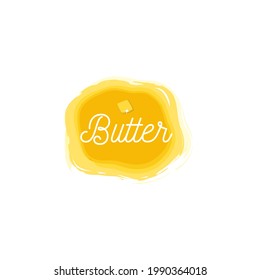 Butter Melting Flat Vector Illustration Logo Design