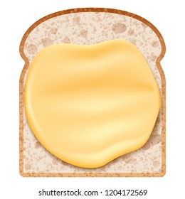 Butter on bread icon. Realistic illustration of butter on bread vector icon for web design