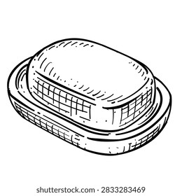 butter dish vector line