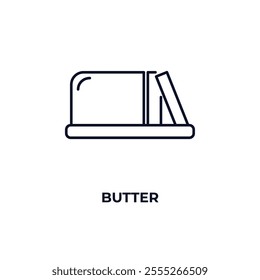 butter  outline icon. Linear vector from food concept. Thin line butter  icon isolated on white background