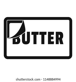 Butter pack icon. Simple illustration of butter pack vector icon for web design isolated on white background